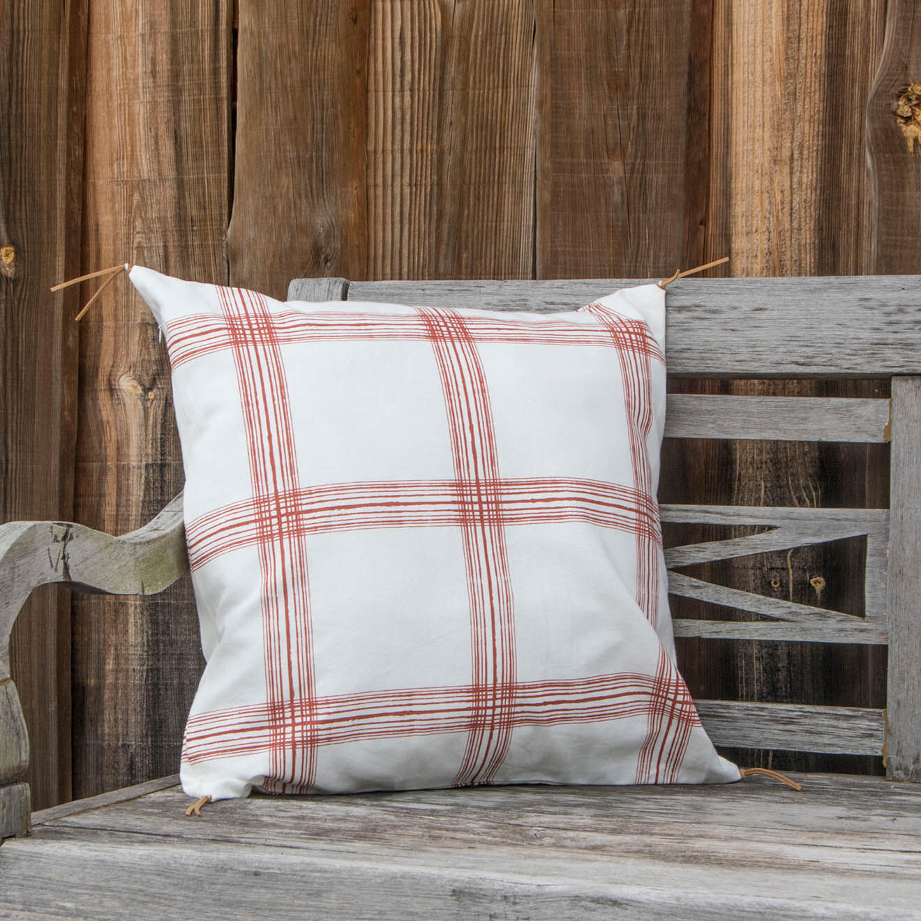 Febronie Housse de coussin Madras terracotta - 50x50 cm