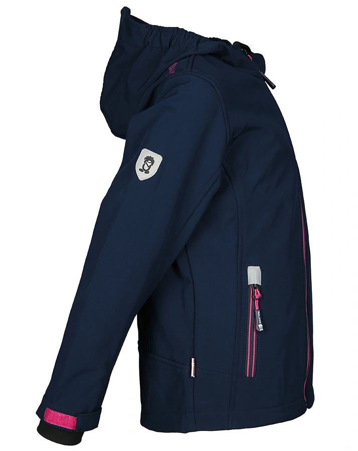 Softshell-Jacke GIRLS TROLLFJORD in navy/magenta
