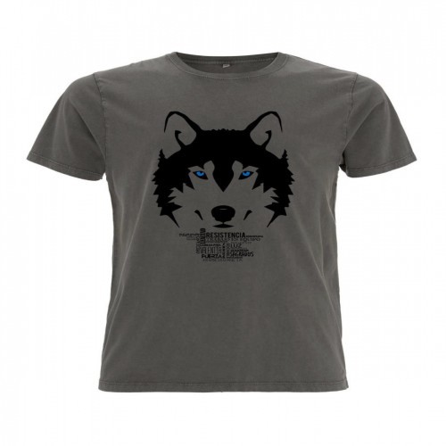 Camiseta masculina Wolf, cinza