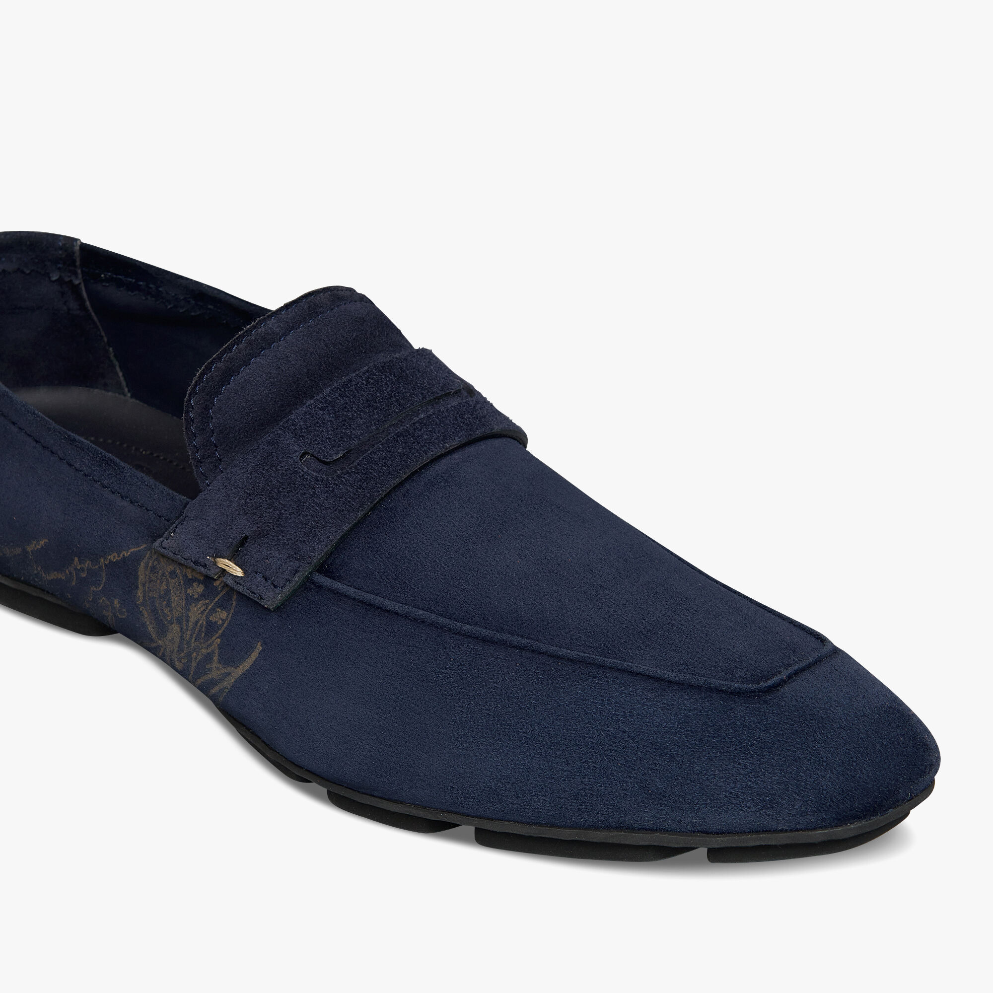 Mocassin Lorenzo Drive En Cuir Camoscio Scritto
