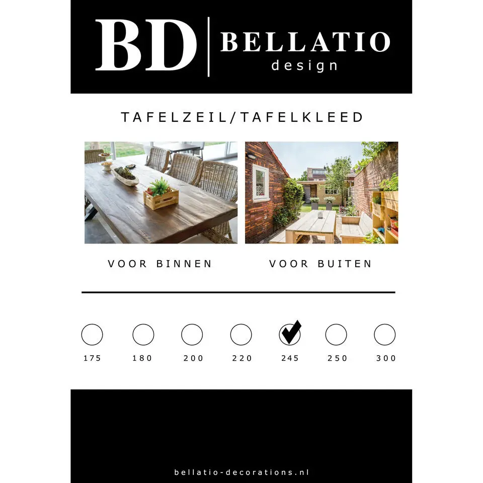 Bellatio design Tafelzeil - wit - 140 x 245 cm