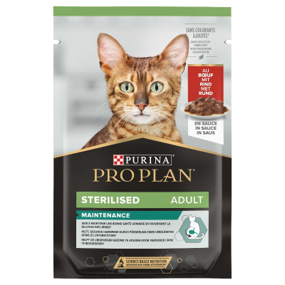 ProPlan Katzenfutter Adult Sterilised Maintenance Rind in Sauce 85g