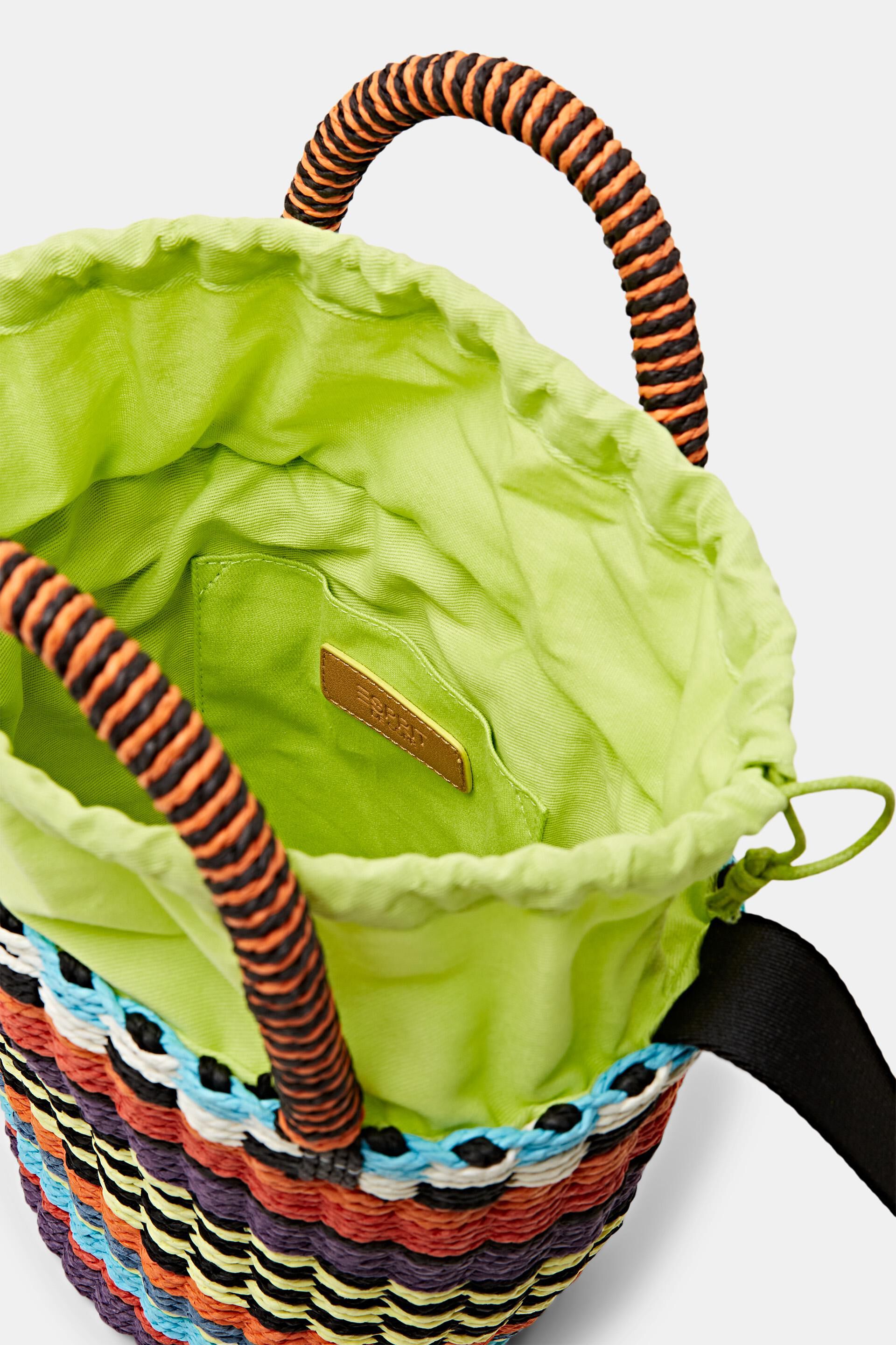 Sac seau en raphia à poignées