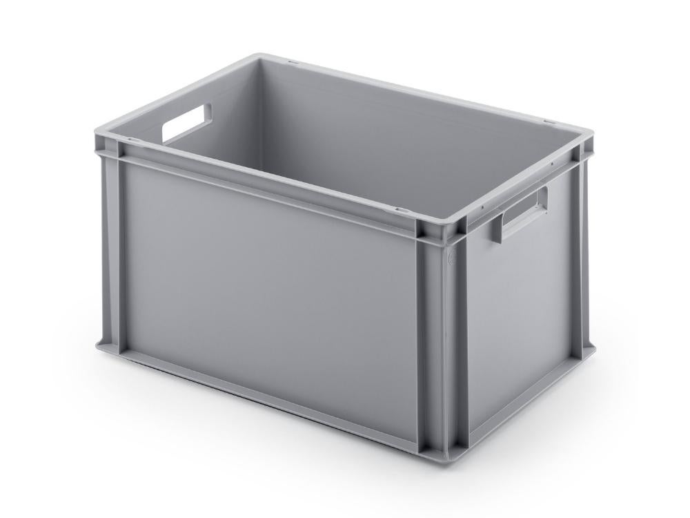 PROREGAL Voordeelset 5x Eurobakken met open handvat HxBxD 32 x 40 x 60 cm 56 liter Grijze Eurobox Transportbox