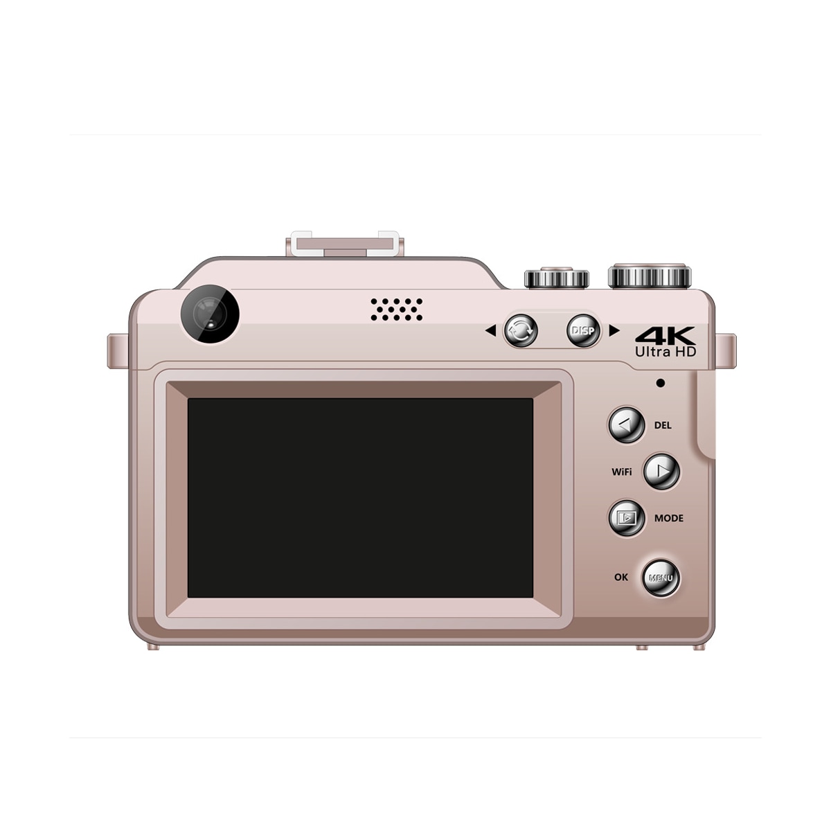 Digitalkamera 4K/48MP/18X digital zoom/autofokus med 32GB TF-minnekort Rosa