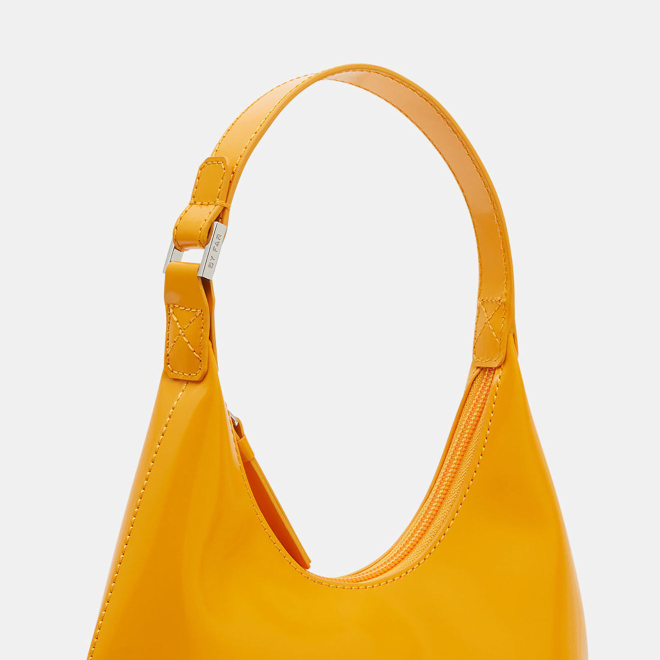 By Far Sac à main en Cuir Baby Amber Semi Pate orange - 16x22x6 cm