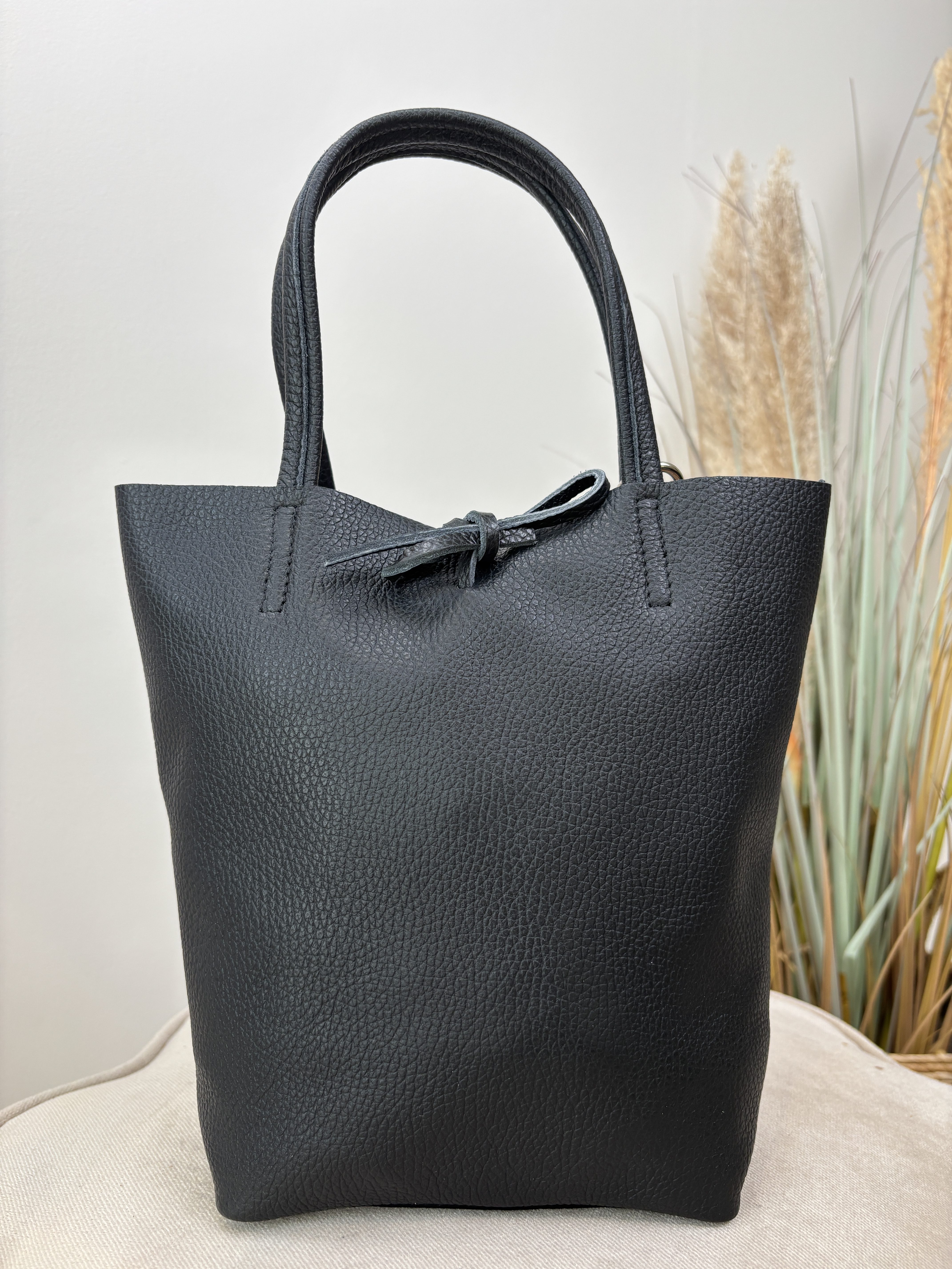Mini Shopper - Leer Zwart