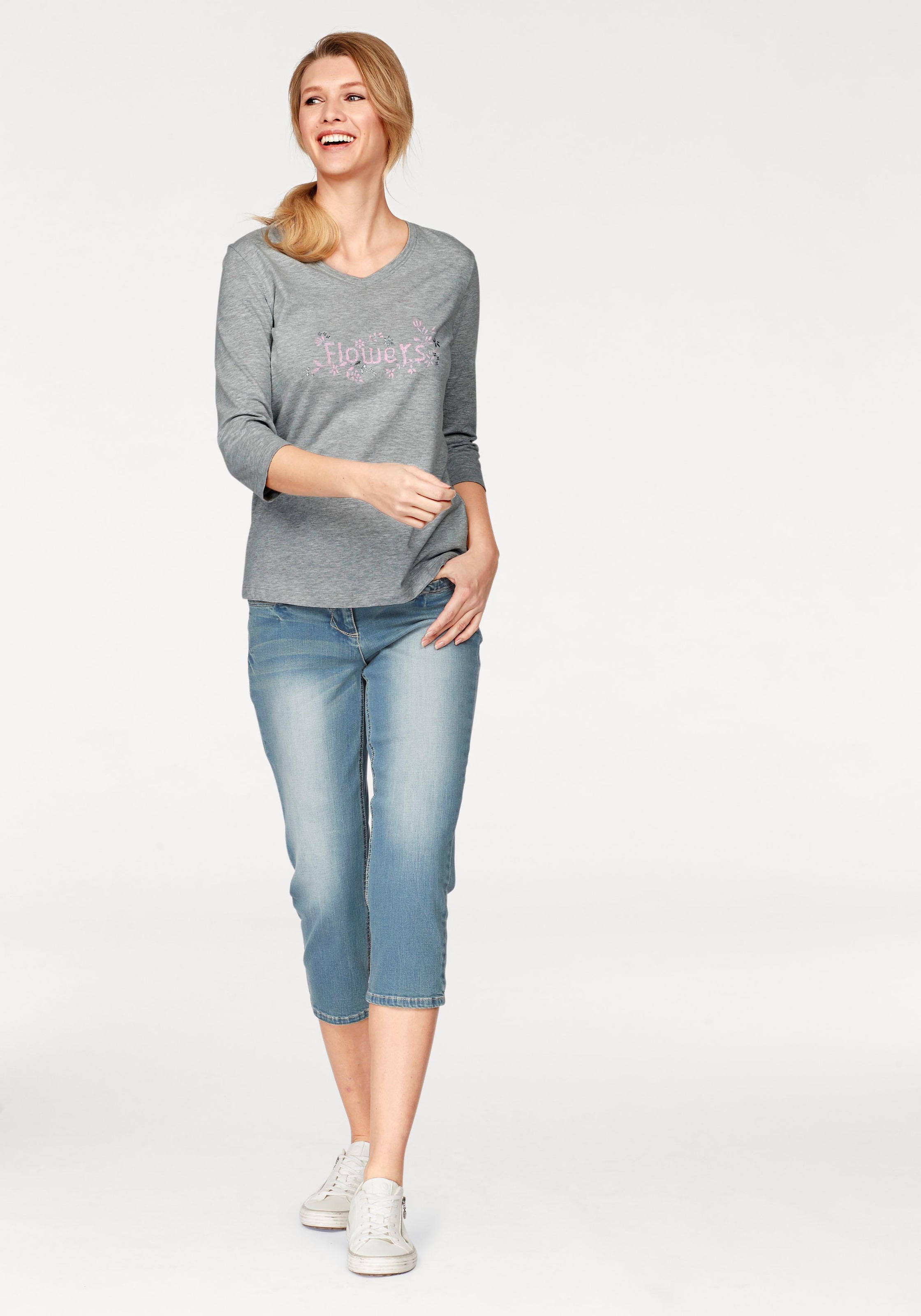 Aniston CASUAL Caprijeans , in Used-Waschung