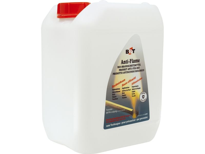 BBT Brandschutzmittel Nachfüll-Bidon 5 l Brandschutzmittel für Christbäume, Papier, Textil