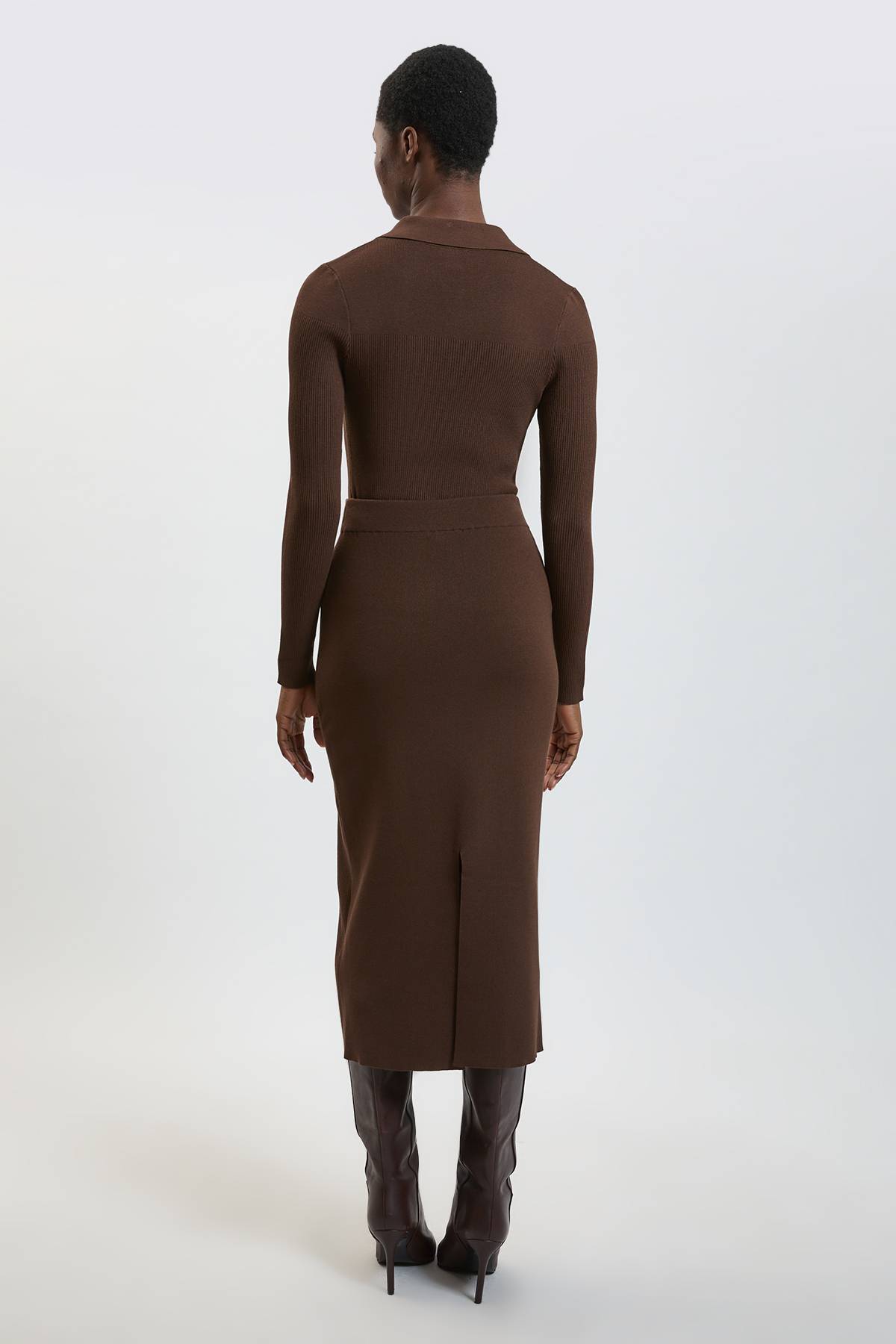 KarenMillen Jupe Midi Côtelée En Maille