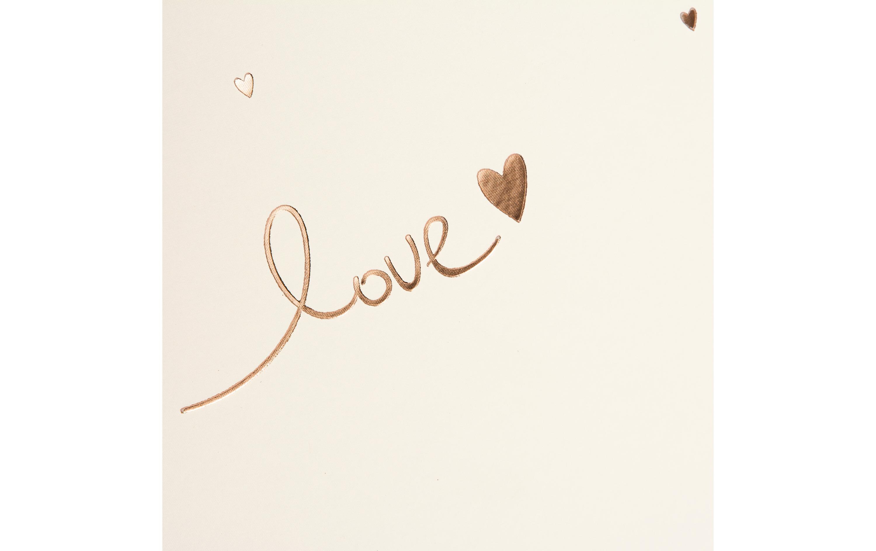 Hochzeitsalbum Raining Hearts BeigeHochzeitsalbum mit Silberprägung