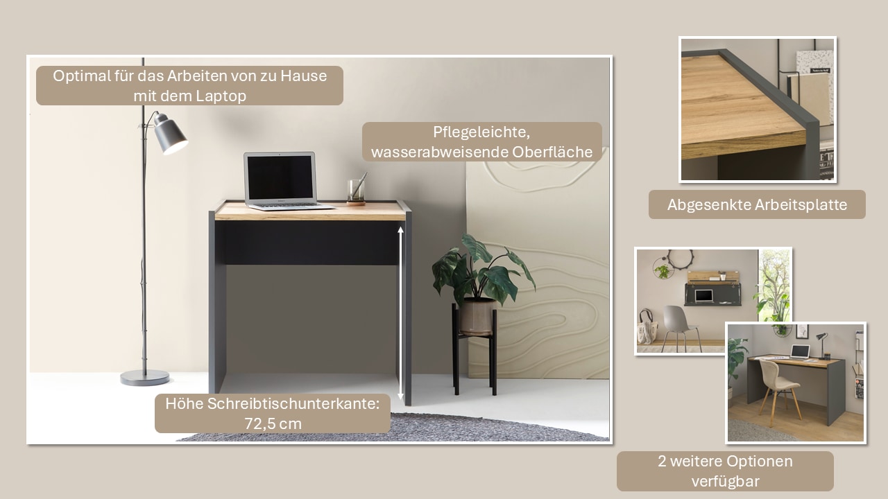 INOSIGN Büromöbel-Set »CITY/GiRON, modernes Design, Homeoff., Büro in zwei Farben/Wotan Eiche« Set, 2 Stk. tlg. enthält Schreibtischunterschrank, Schreibtisch, wohnliches Home Office