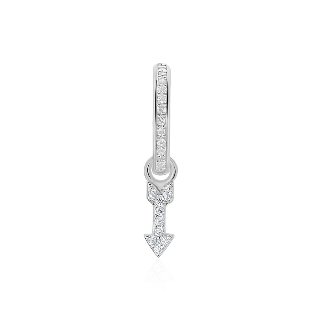 Créole Unitaire Ancelin Rondes Argent Blanc Oxyde De Zirconium