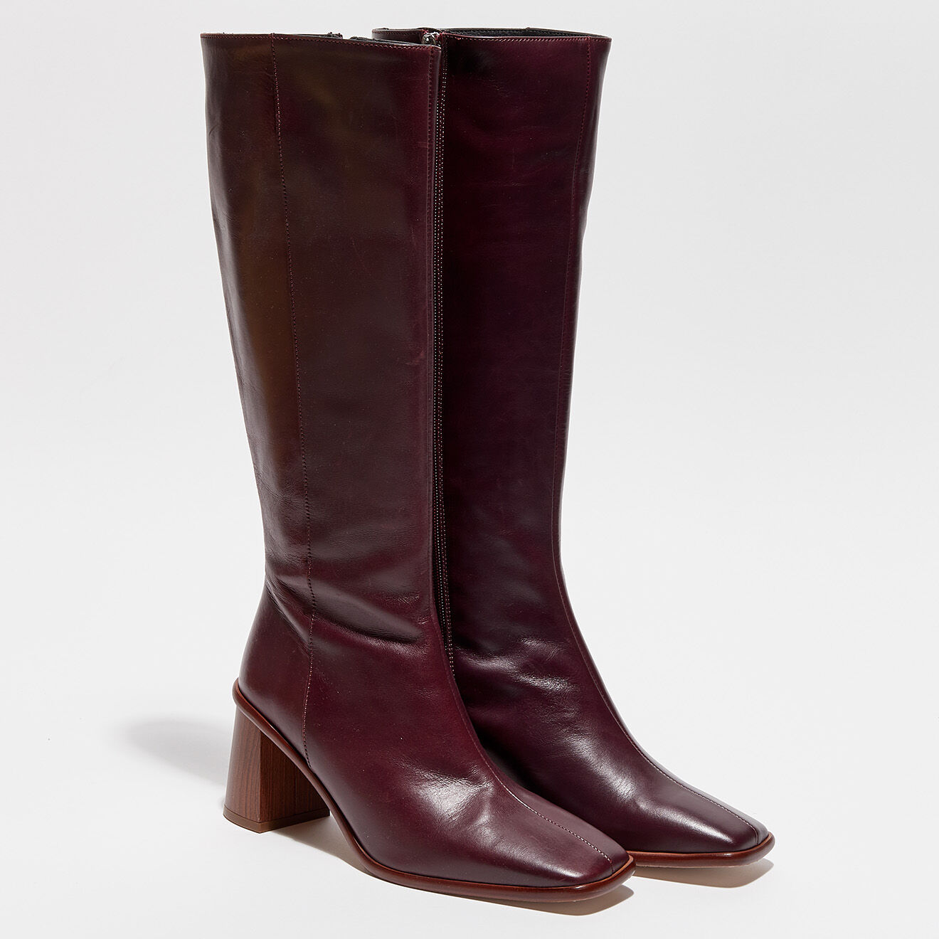 Alohas Bottes en Cuir Mae bordeaux - Talon 8 cm
