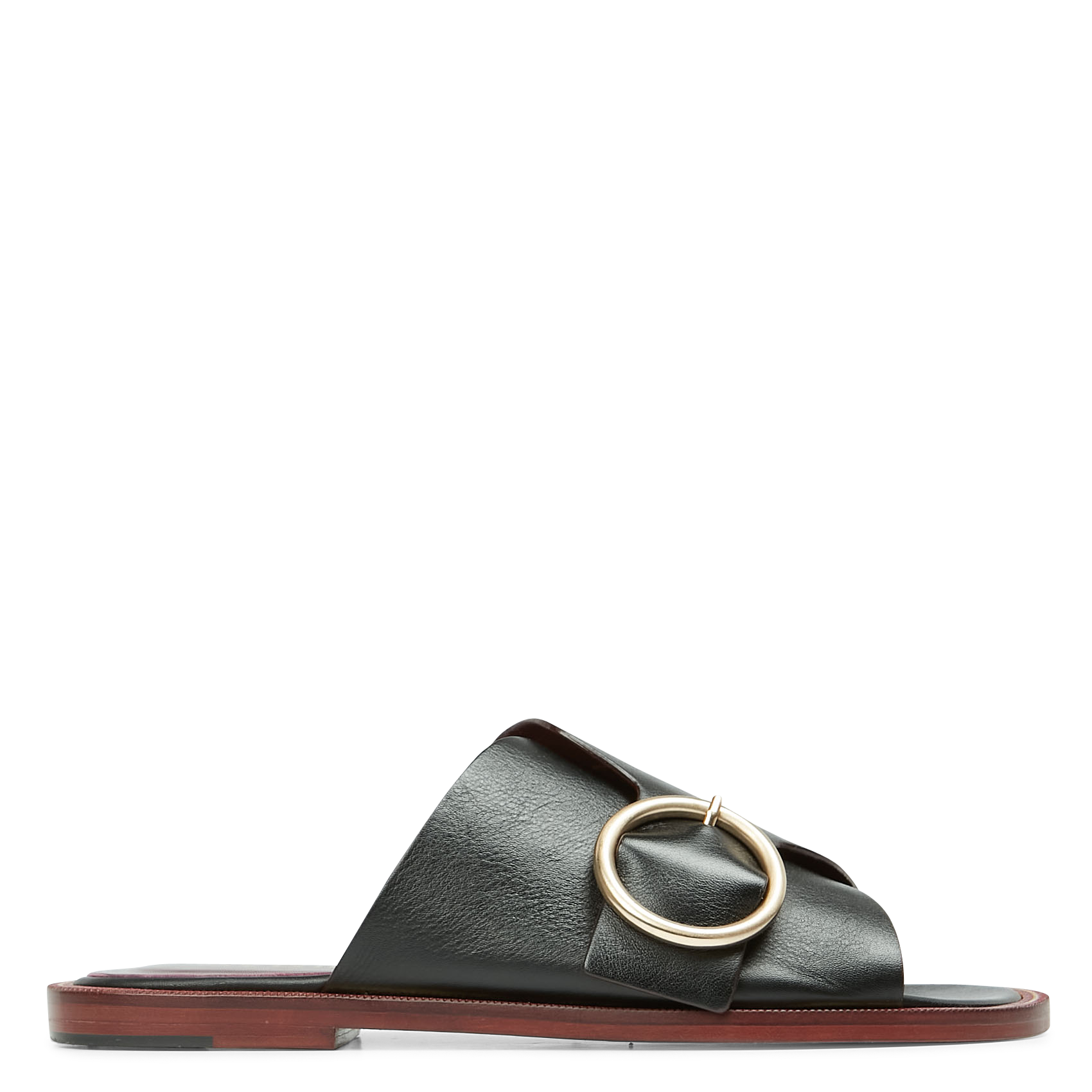 TENDRE - Mules en cuir avec boucle | Noir
