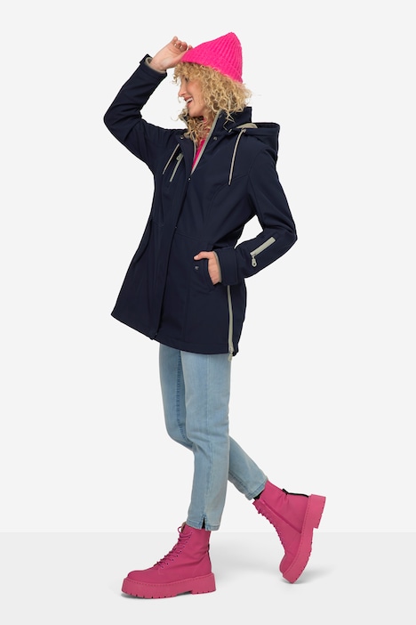 Softshell-Jacke, wasserabweisend, Kapuze