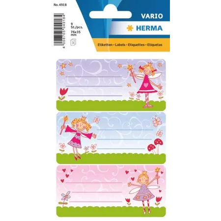 HERMA Schuletiketten Prinzessin, beglimmert, 76 x 35mm, 2 Bögen
