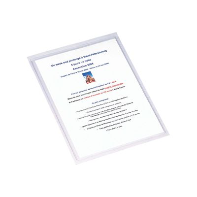 Exacompta - 10 Pochettes adhésives - A4 - PVC 14/100 - cristal