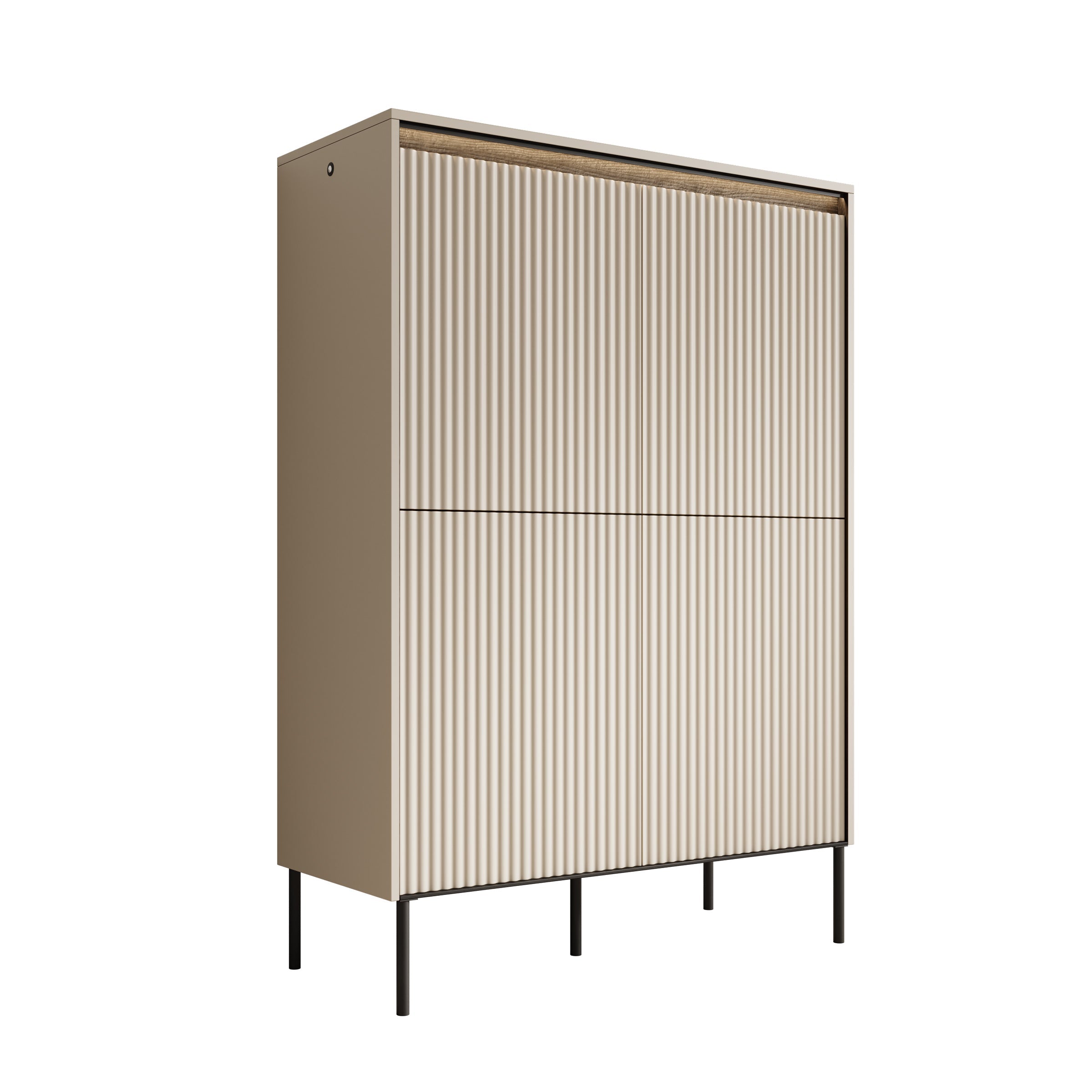 Meubella - Dressoir Timoteo - Beige - 98 cm - Hoog