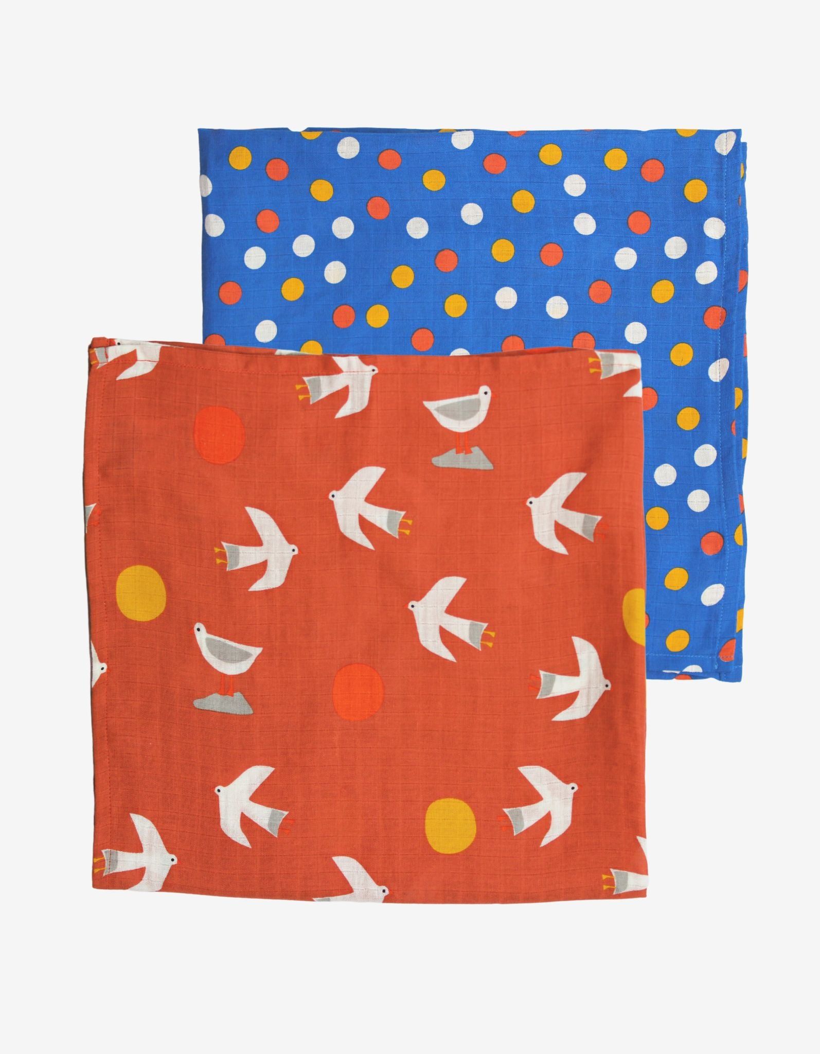Toby Tiger Mulltücher 2er Pack mit Möwen Motiv