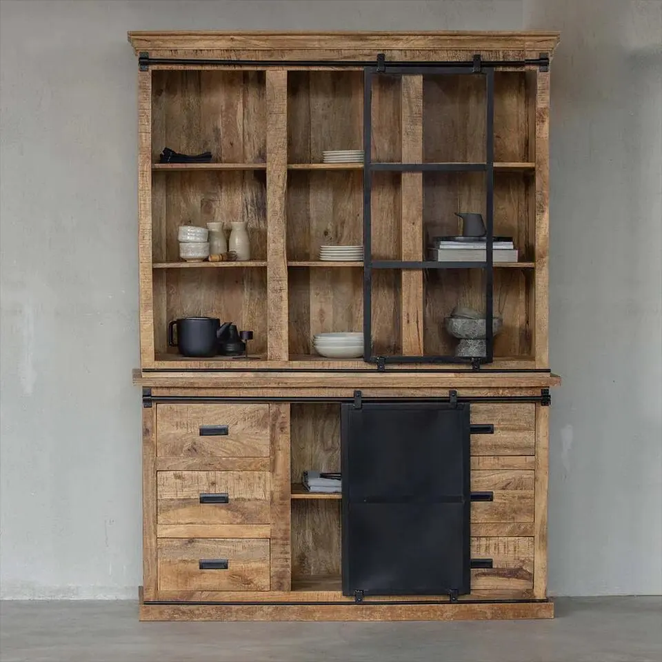 Mangohoutonline - Buffetkast Denver 140cm Recht Rechthoekig - Bruin - Mahom