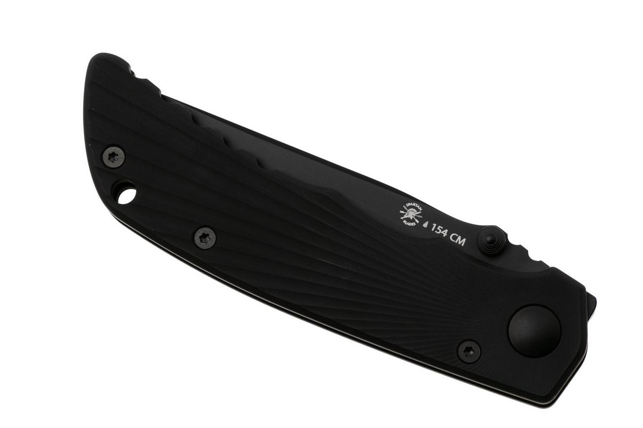 Spartan Harsey Folder 3.25 Talos II SFBL13BKBK, Black Ti Nitride 154CM, Black Starburst Aluminum zakmes