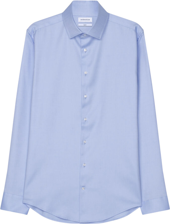 Seidensticker Business Shirt Slim Long sleeve Kent-Collar Uni Blue