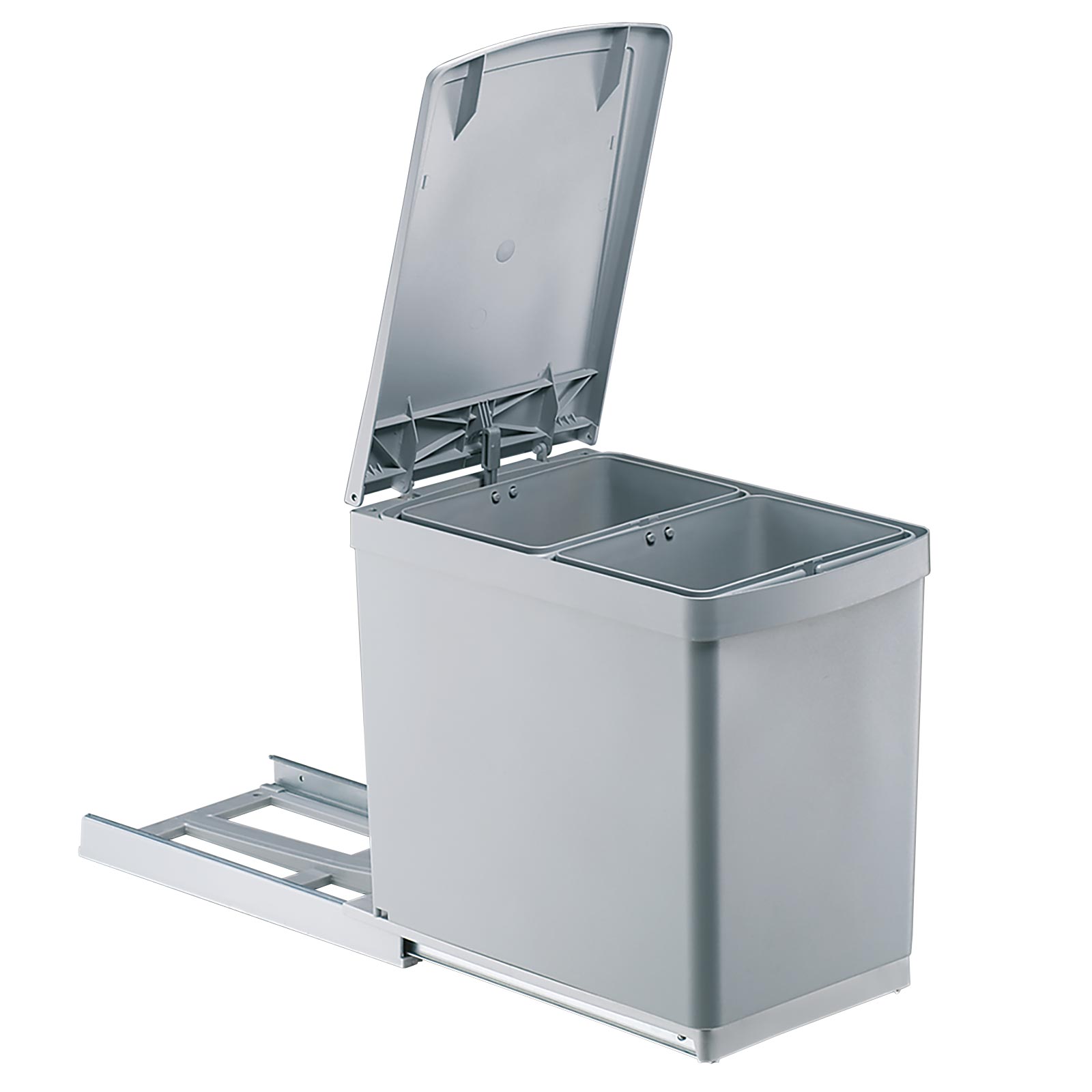 Abfallsammler - grau - mit Deckelautomatik