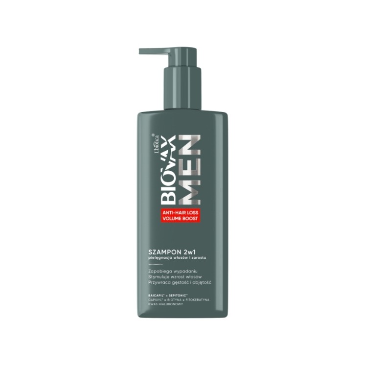L'biotica BIOVAX Men Anti-Haarausfall & Volumen 2in1 Haar- und Bartshampoo 200 ml