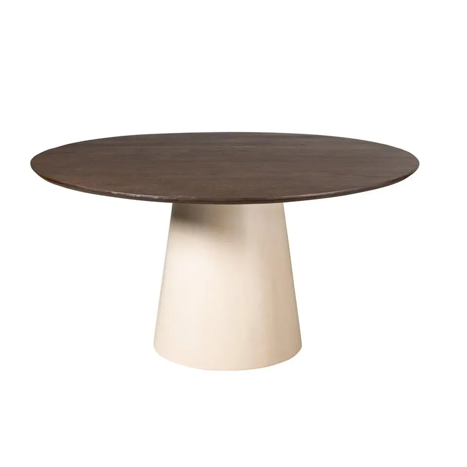 Eettafel Rond Bruin Hout - 130x130x76cm - Madison