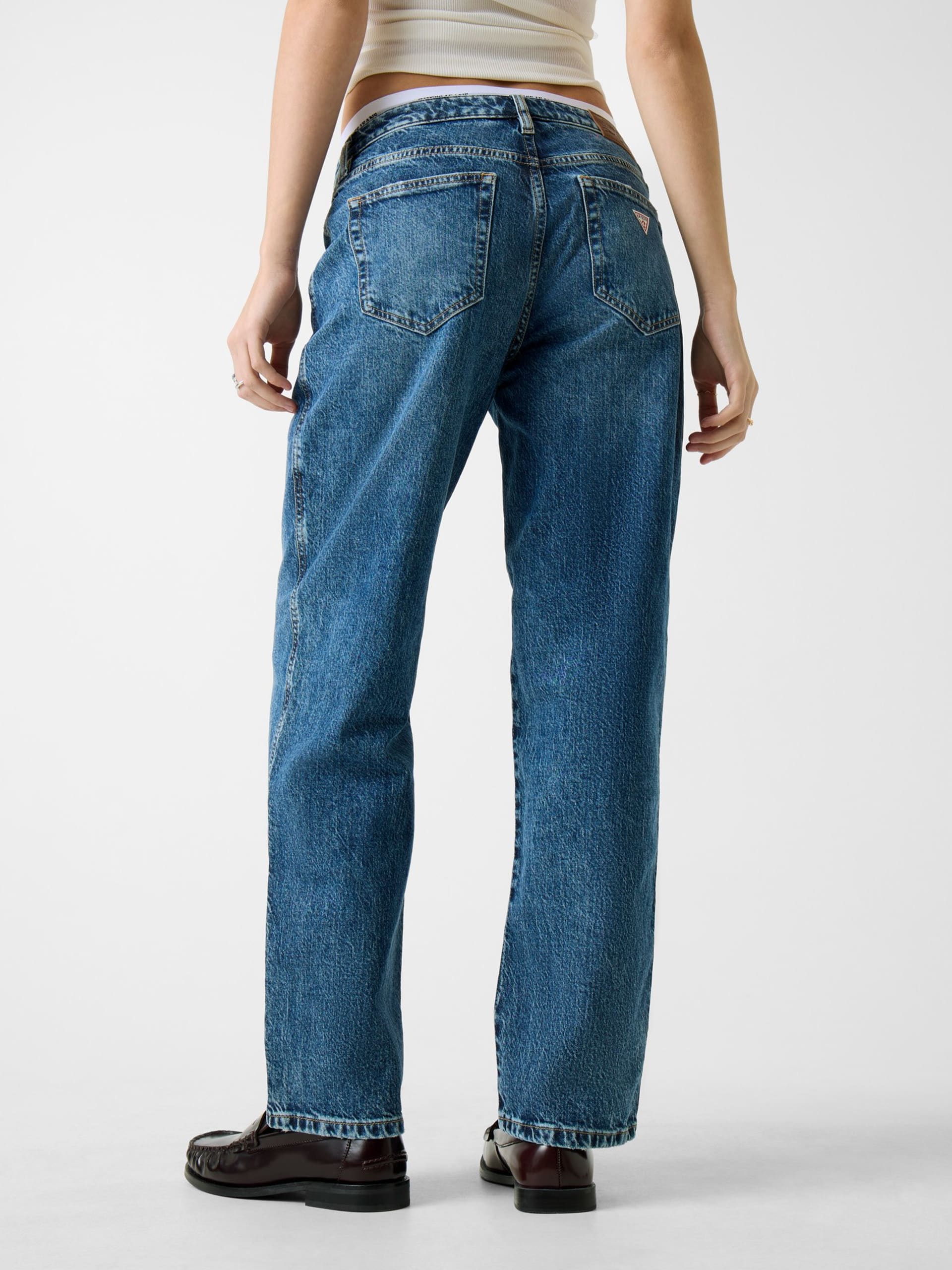 Calça jeans boyfriend de perna reta