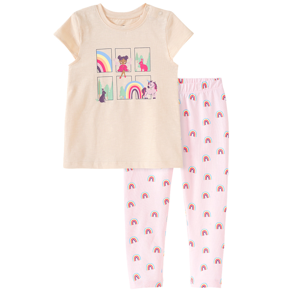 Topomini Baby T-Shirt und Leggings im Set beige / rosa