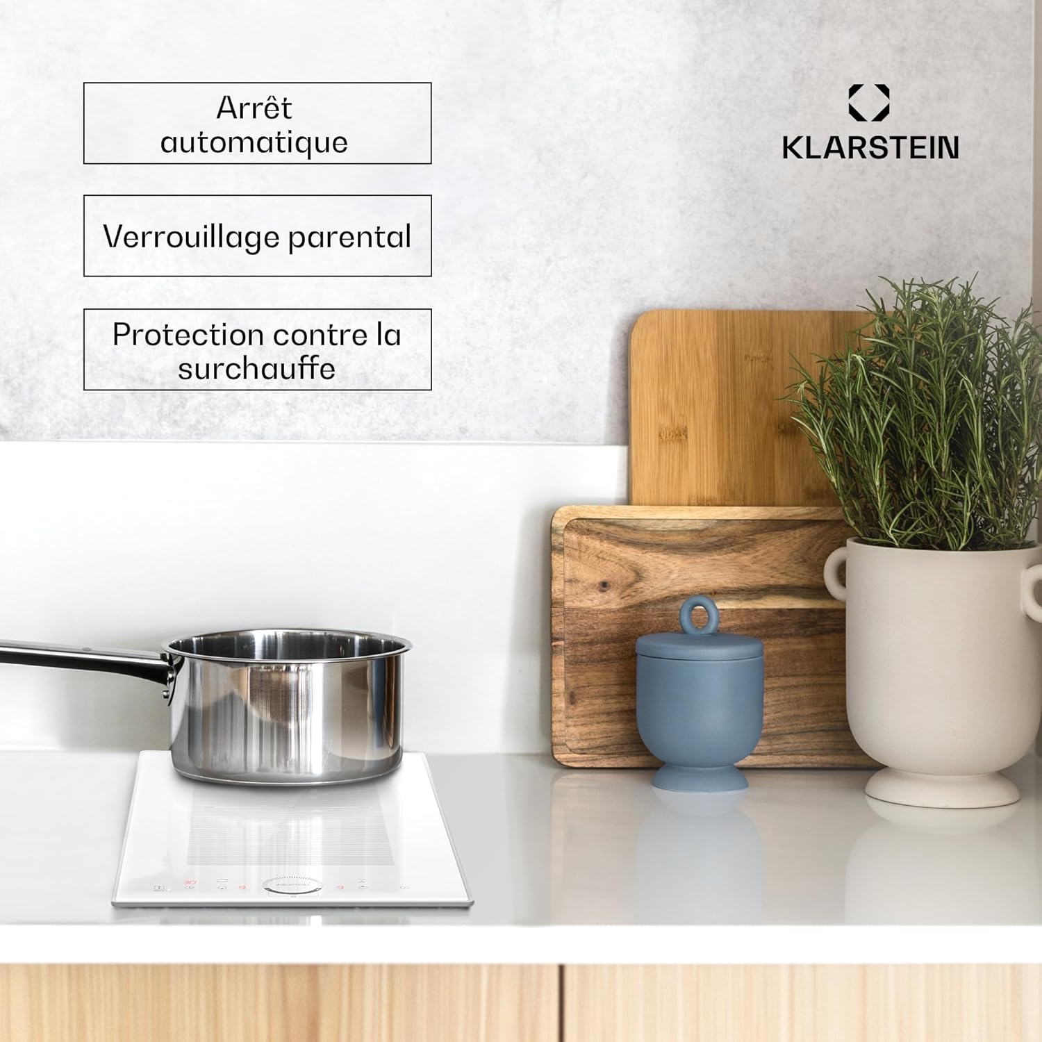 Klarstein Kochfeld 2 Platten, Einbaukochfeld mit 2 Kochfeldern, 3500 Watt, Touch-Bedienfeld & Timer, Effizienter Elektro-Herd