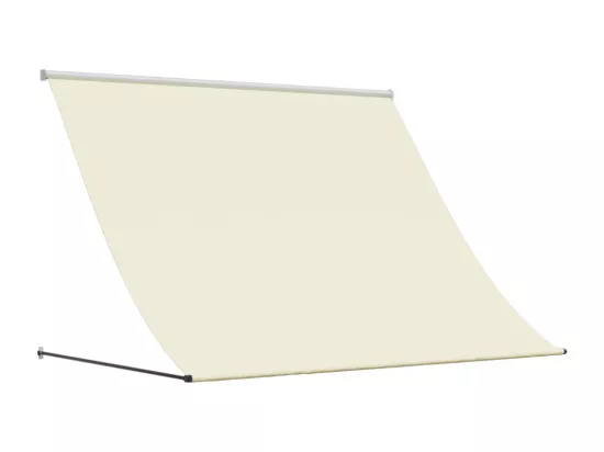 Auvent rétractable crème 250x150 m tissu et acier