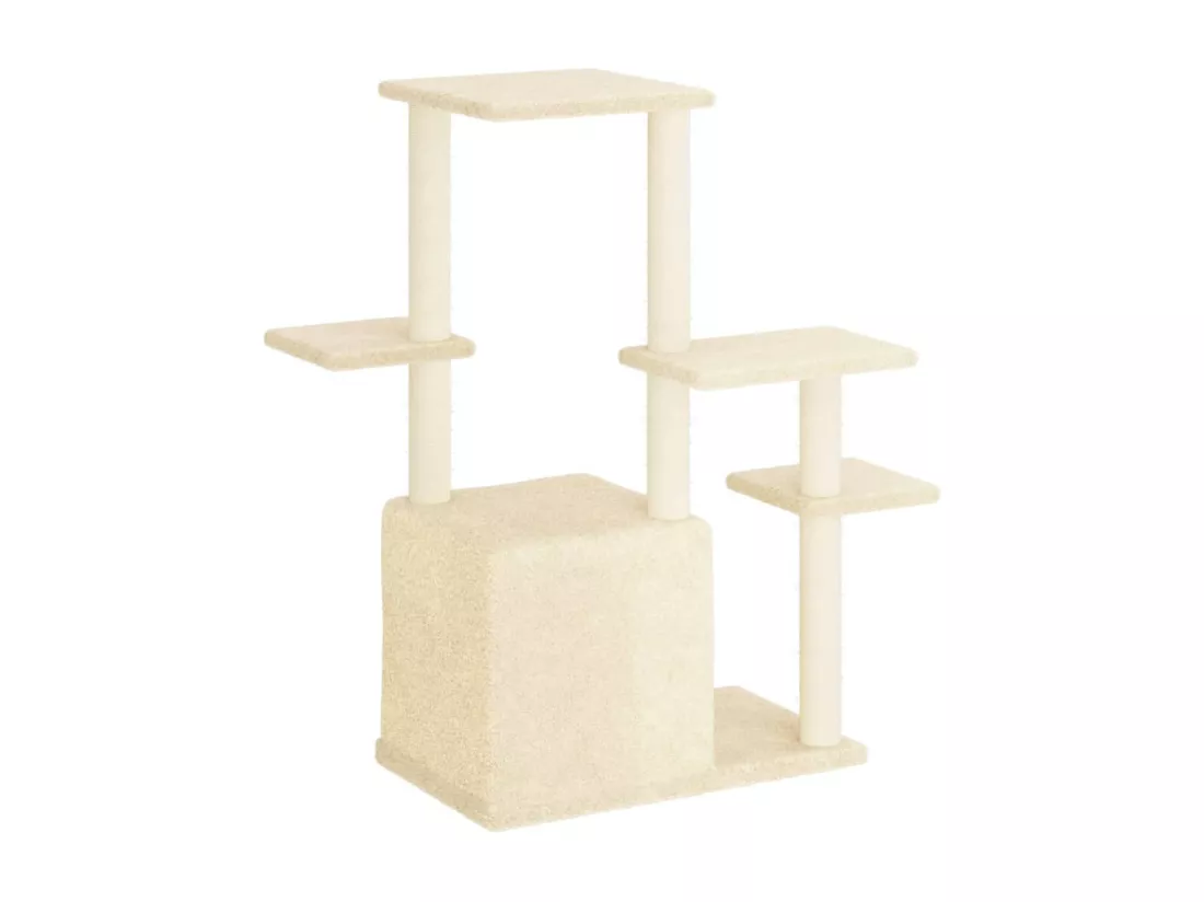Arbre à chat avec griffoirs en sisal crème 97,5 cm