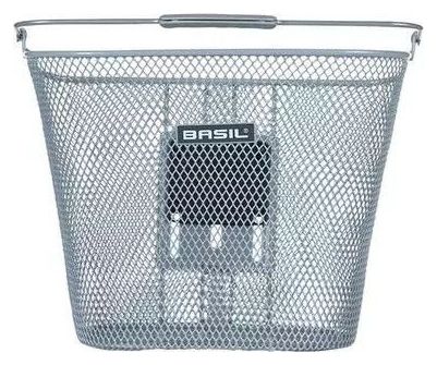 BASIL Bremen Kf 14 Litre Panier À Vélo 26 x 35 x 29 Cm - Argent (Sans Support)