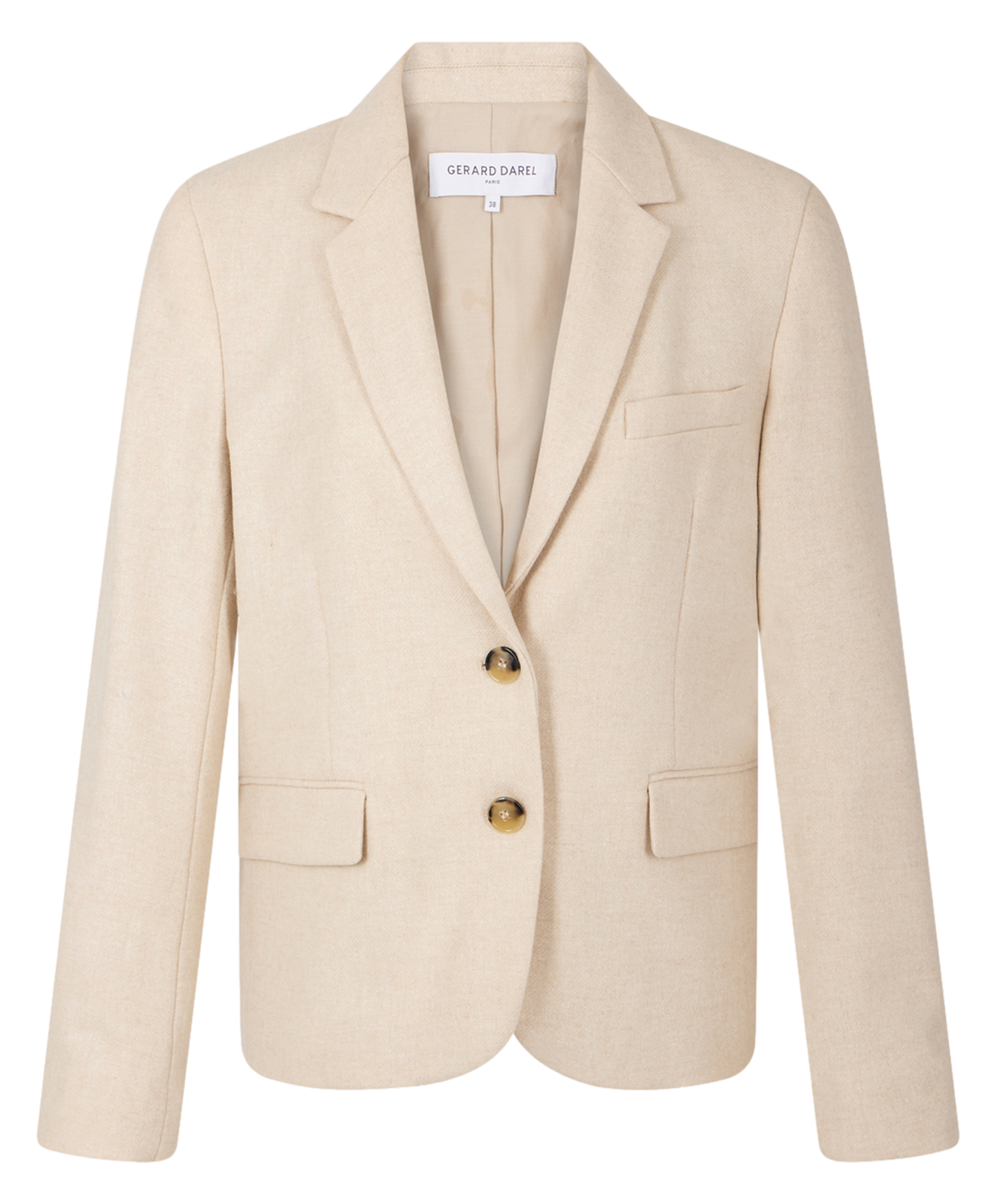 MANON - Veste tailleur droite en laine mélangée | Beige