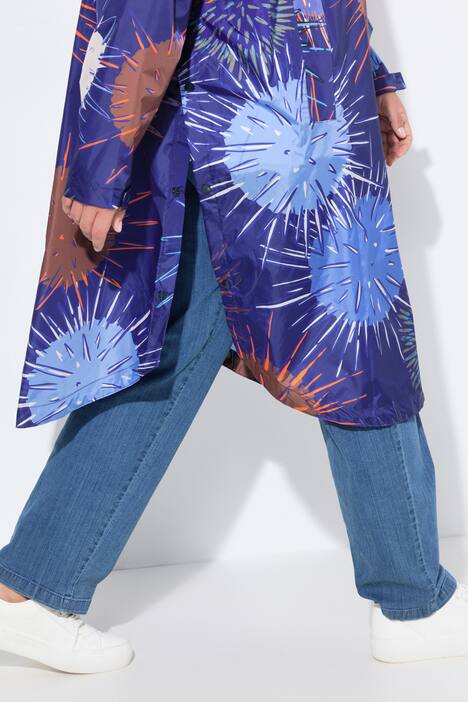 Funktions-Regencape, Unisex, Print, Kapuze, dunkles lila