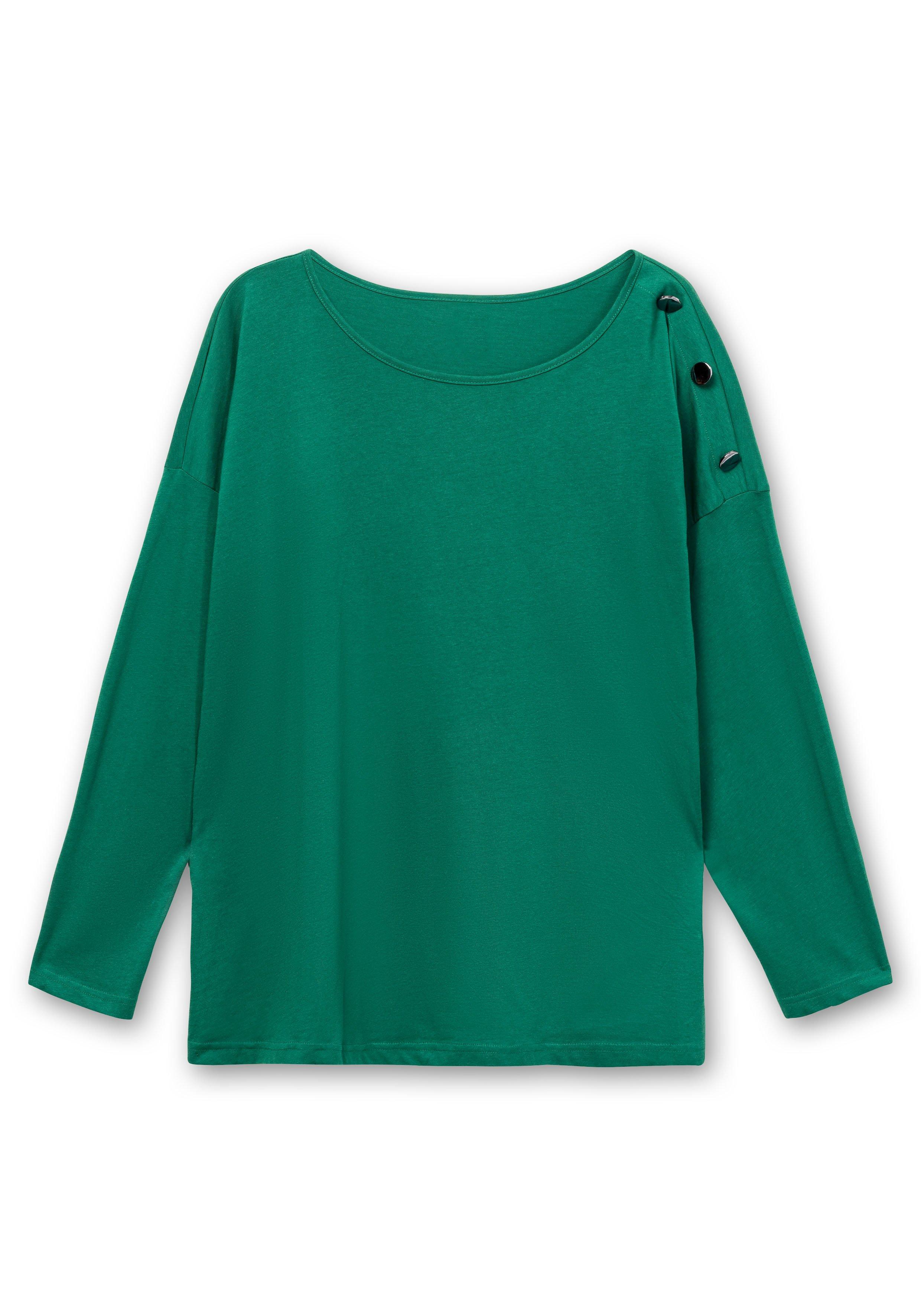 Langarmshirt mit Schmuckknöpfen auf der Schulter