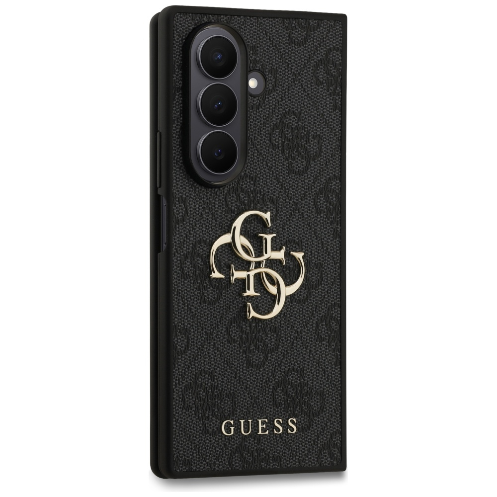 Samsung Galaxy Z Fold7 Leder Hardcase Hülle Metall Logo (GUHCZFD74GMGGR) - Schwarz