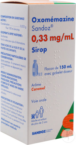 Sandoz Oxomémazine 0,33mg/ml Sirop Flacon 150ml
