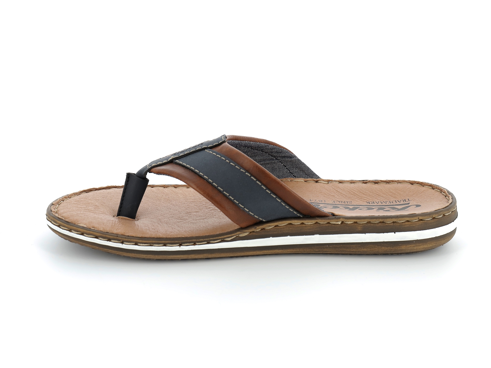 Rieker-21072 Synthétique Marron Bleu