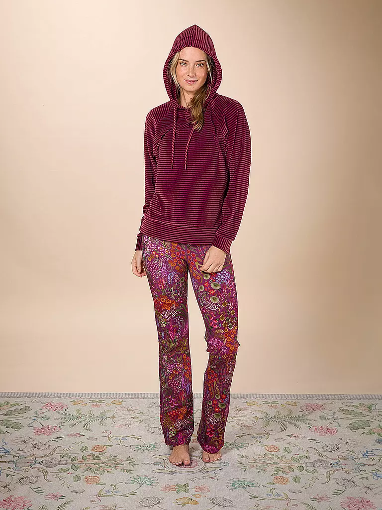 PIP STUDIO Loungewear Hoodie VELVET TAMARI beere