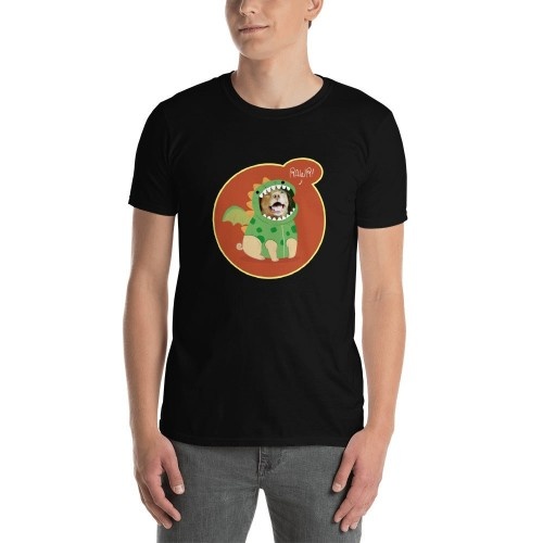 Camiseta masculina Mascochula, personalizada com seu animal de estimação, preta.