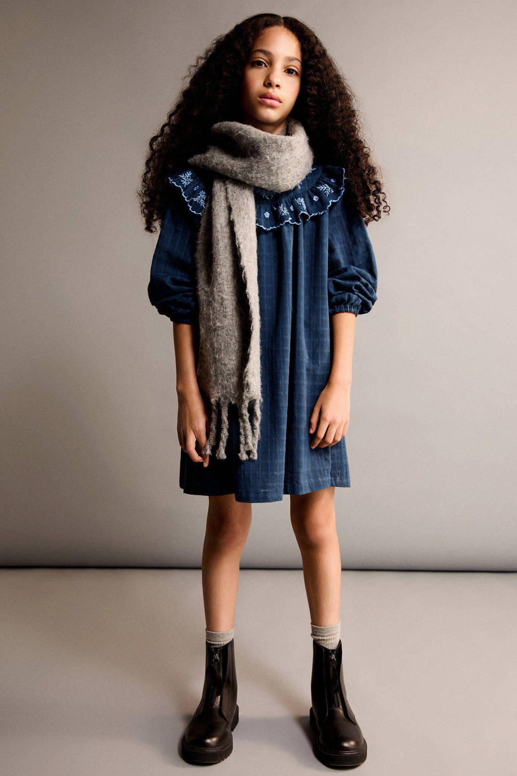 Mango Kids A-lijn jurk marine