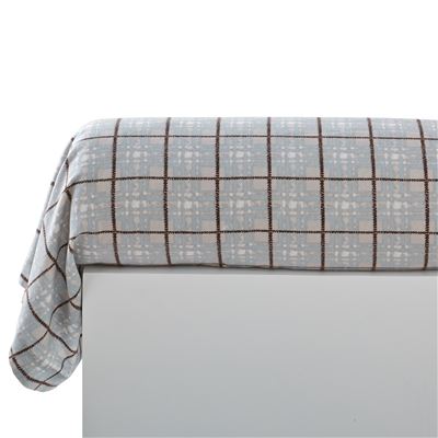 Linge de lit en flanelle motif fleurs d'edelweiss - BECQUET CRÉATION