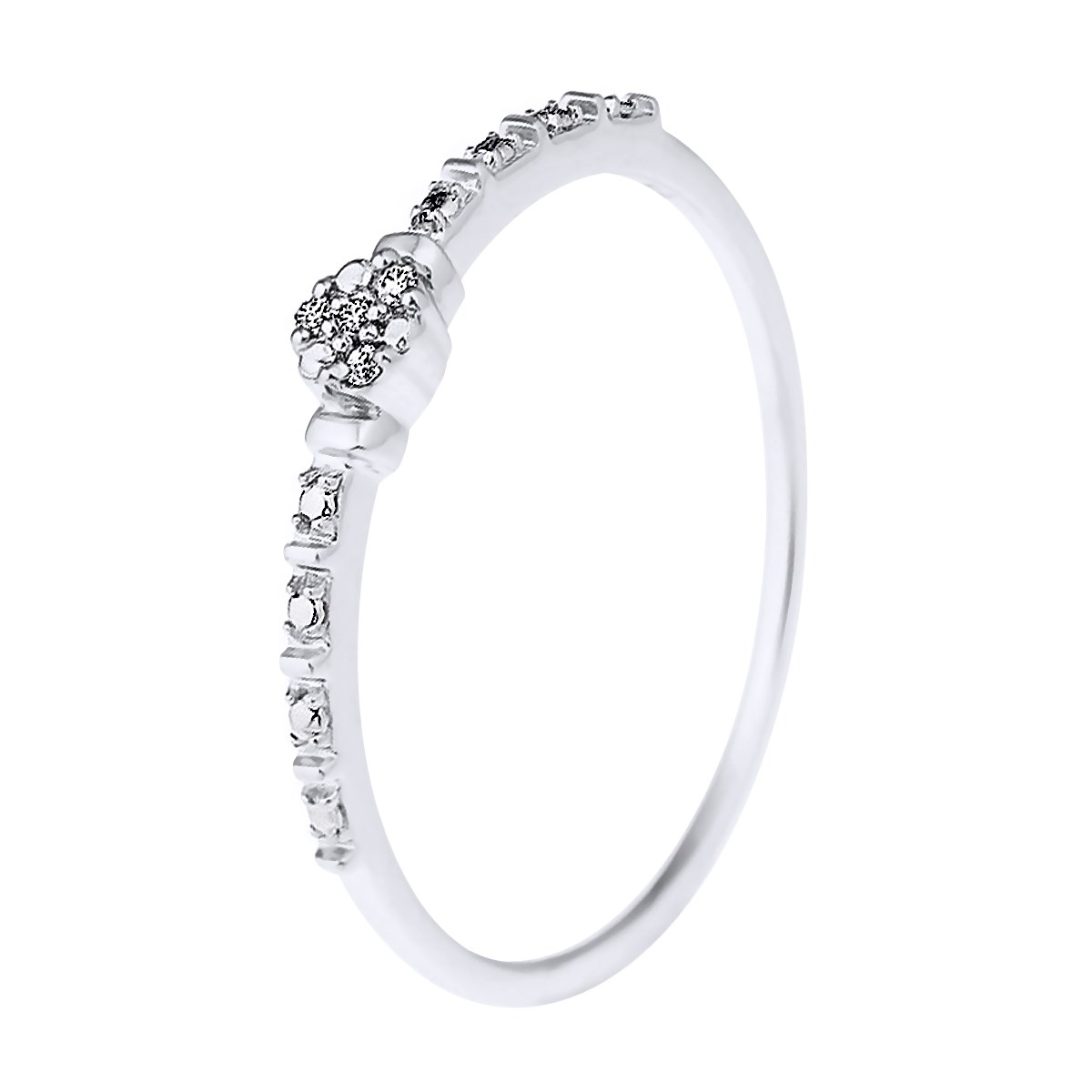 Solitaire Diamant 0,014 Cts épaulé Or Blanc
