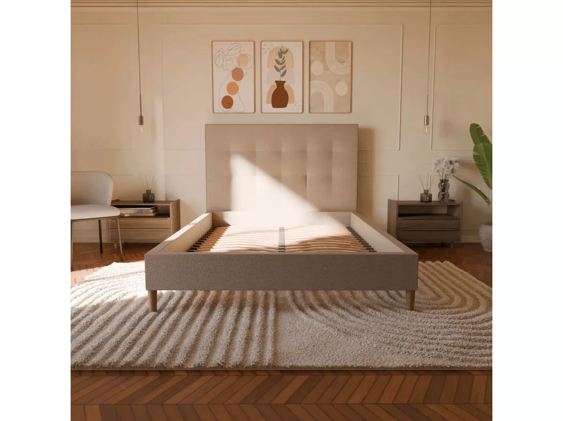 Sommier à lattes 140x190cm - Beige - Collection Léa - Morphea