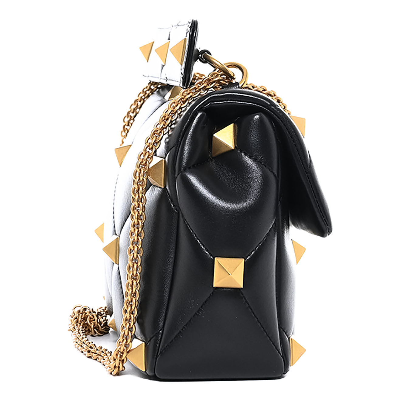 Valentino Sac porté épaule Roman Stud en Cuir noir - Très bon état - L.28 cm