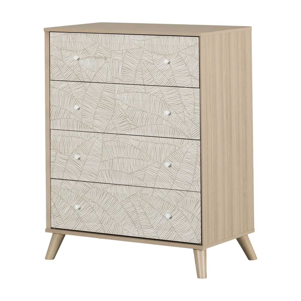 South Shore Bureau 4 tiroirs Yodi - Orme naturel et Blanc